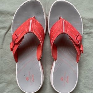 Clarks Pink Leather Sandals